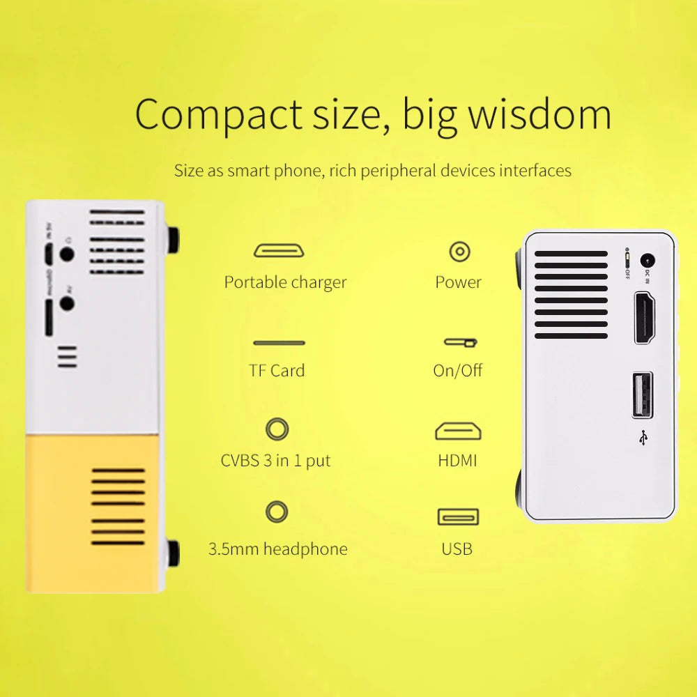 Experience Big Screen Entertainment Anywhere with the YG300 Pro Mini Projector - 1080P Full HD, Portable, and Versatile!