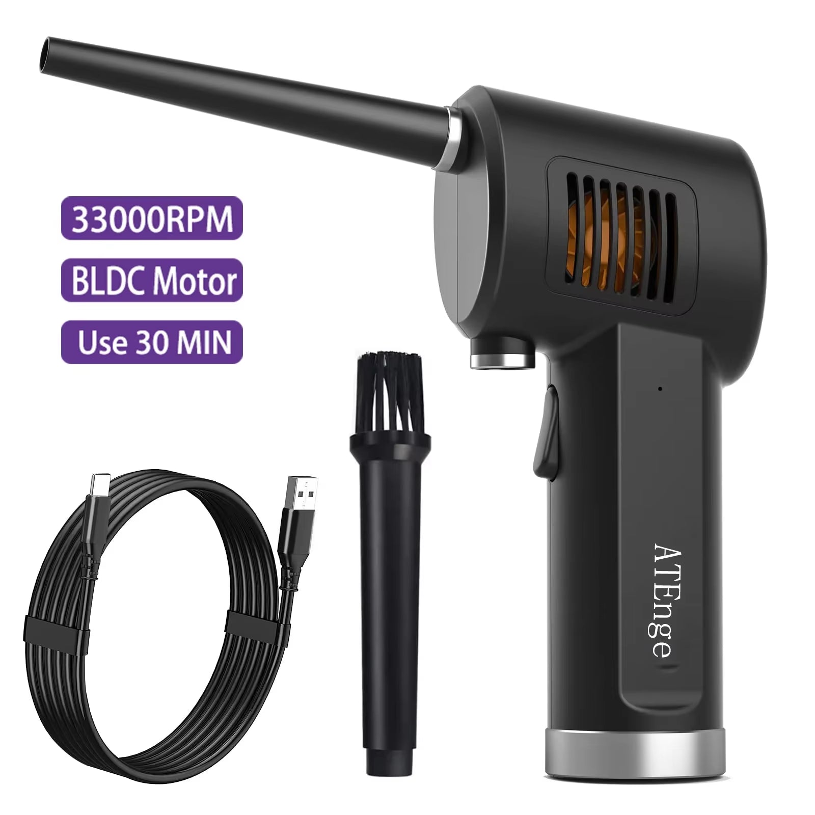 Powerful Cordless Air Duster for Ultimate Computer Cleaning - Rechargeable & Eco-Friendly Alternative to Compressed Gas Cans