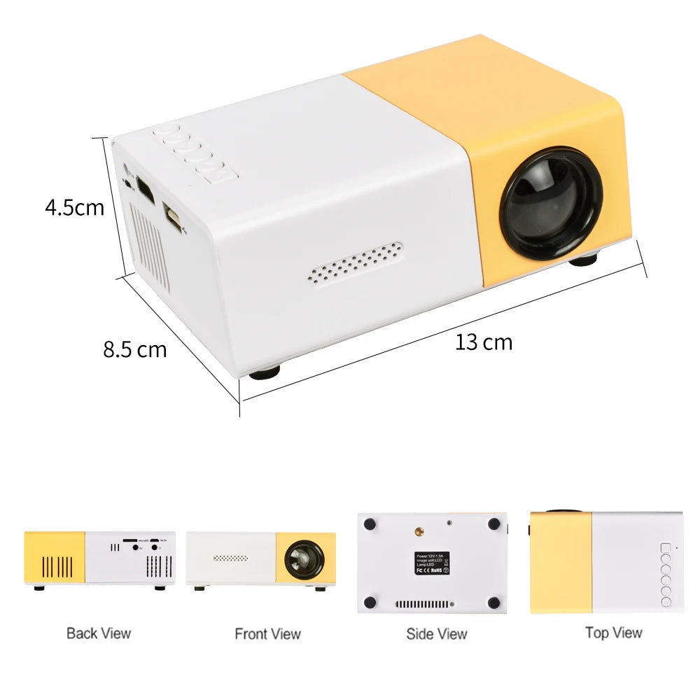 Experience Big Screen Entertainment Anywhere with the YG300 Pro Mini Projector - 1080P Full HD, Portable, and Versatile!
