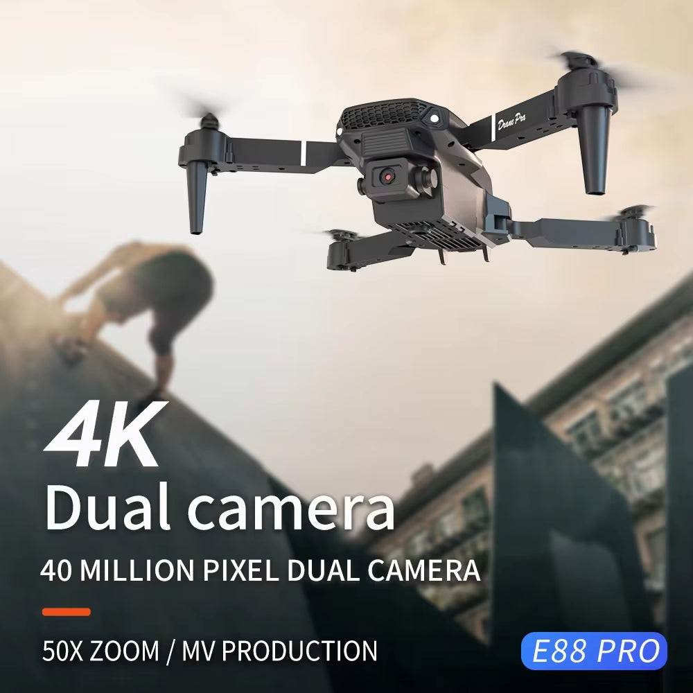 Experience the Thrill of Aerial Adventure with the Professional Drone E88 - 4K HD Camera, Wifi FPV, and Foldable Design for Endless Fun!